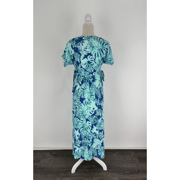 UV Skinz Womens Blue Tropical UPF 50+ Sunwear Sun Dress Short Sleeve Size Small - Picture 3 of 10